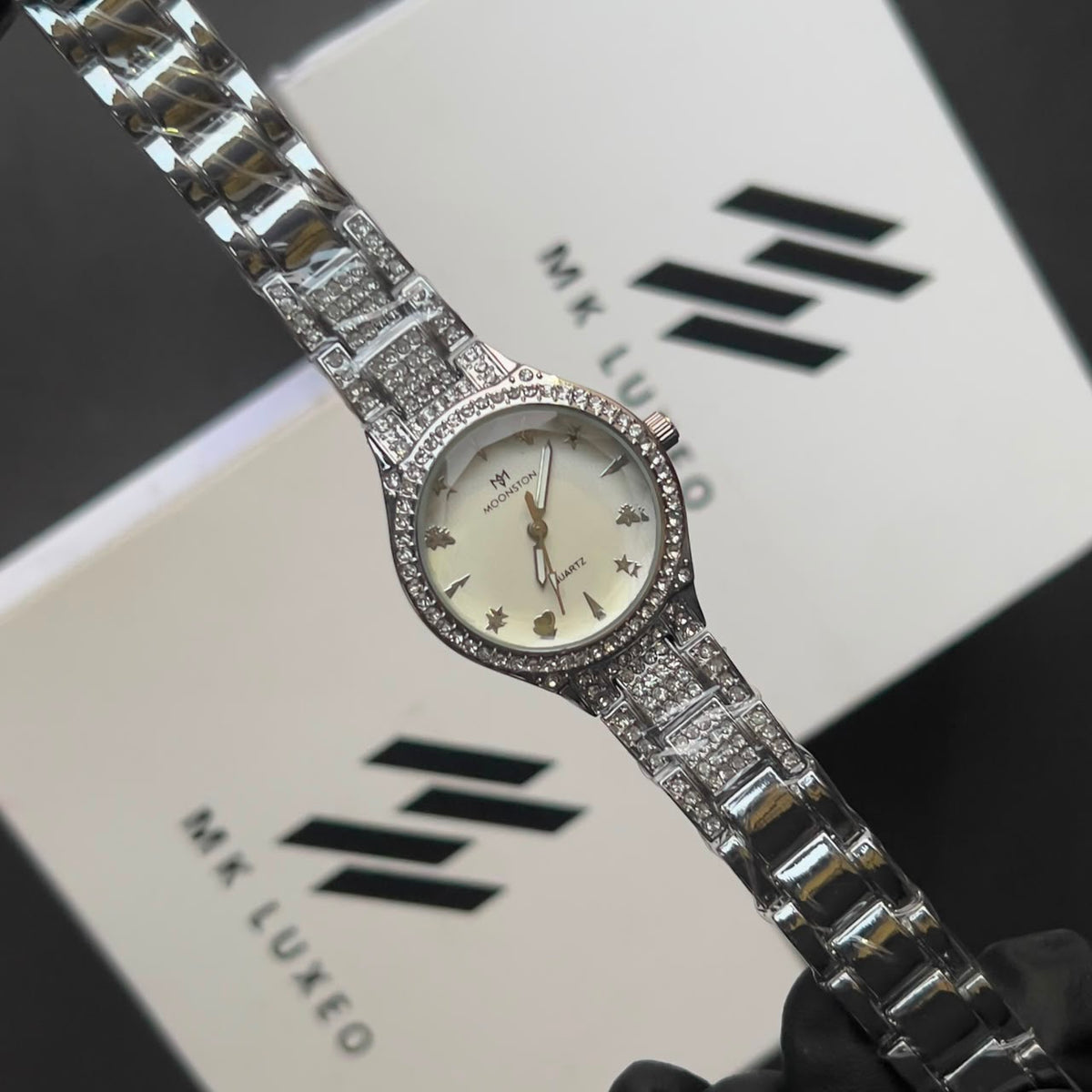 Moonstone Ladies Watch – Premium Diamond Style Bracelet