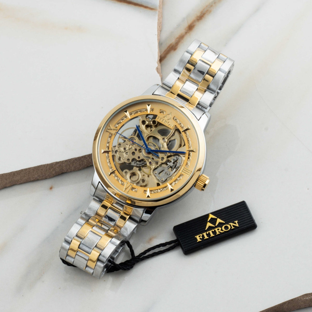 Automatic Mechanical Watch With Stainless Steel Chain