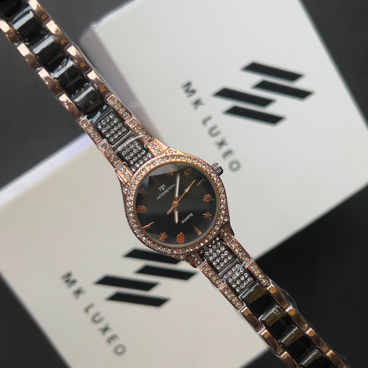 Moonstone Ladies Watch – Premium Diamond Style Bracelet
