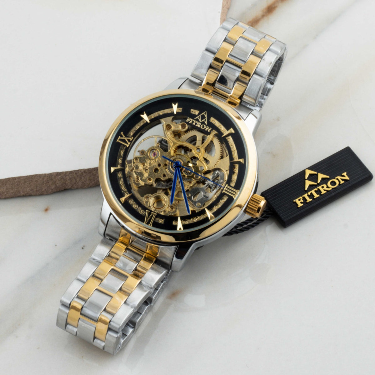Automatic Mechanical Watch With Stainless Steel Chain