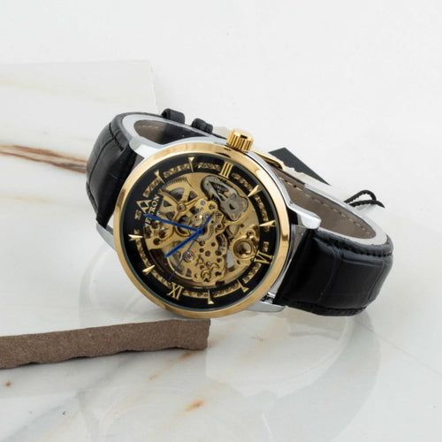 Automatic Mechanical Watch With Leather Strap