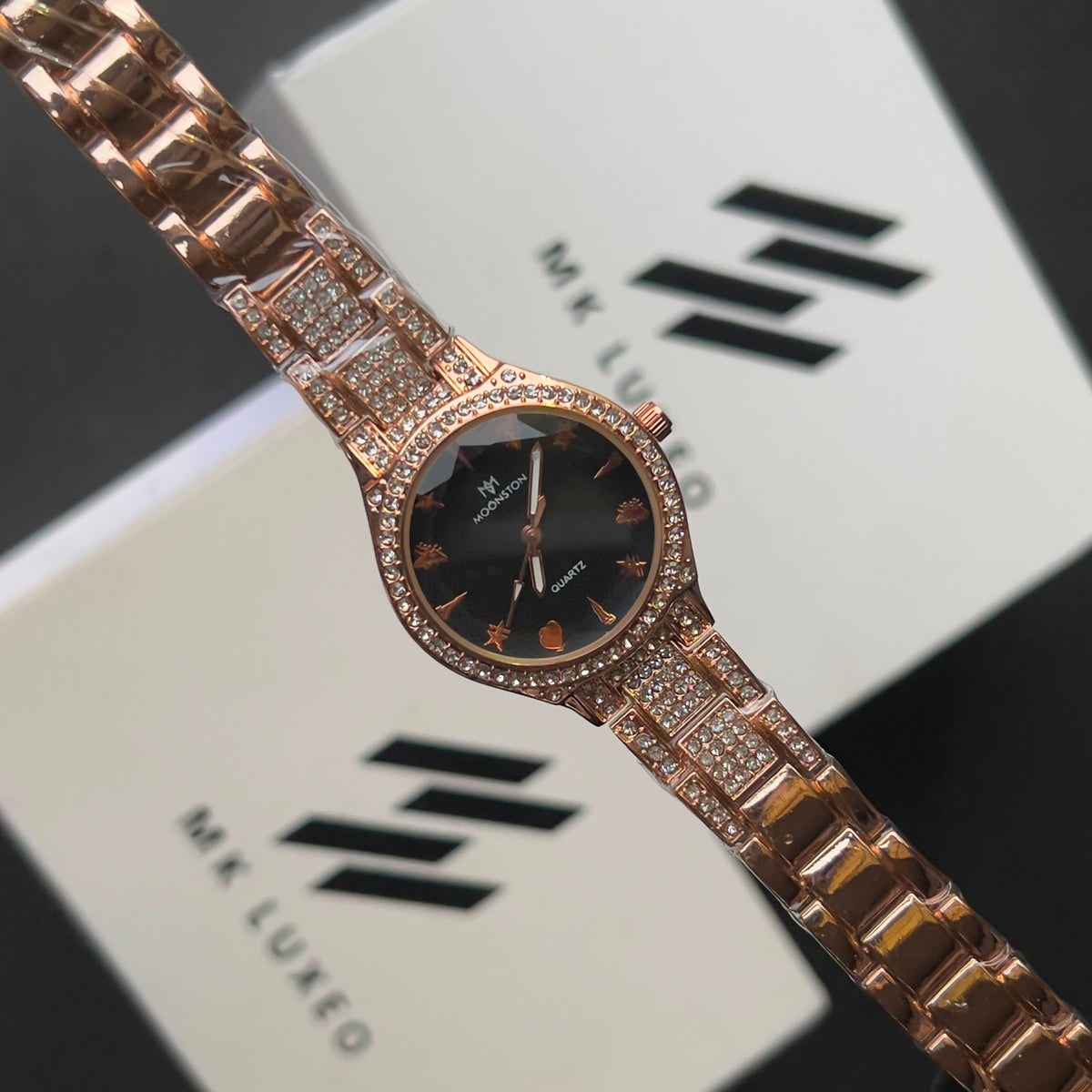 Moonstone Ladies Watch – Premium Diamond Style Bracelet