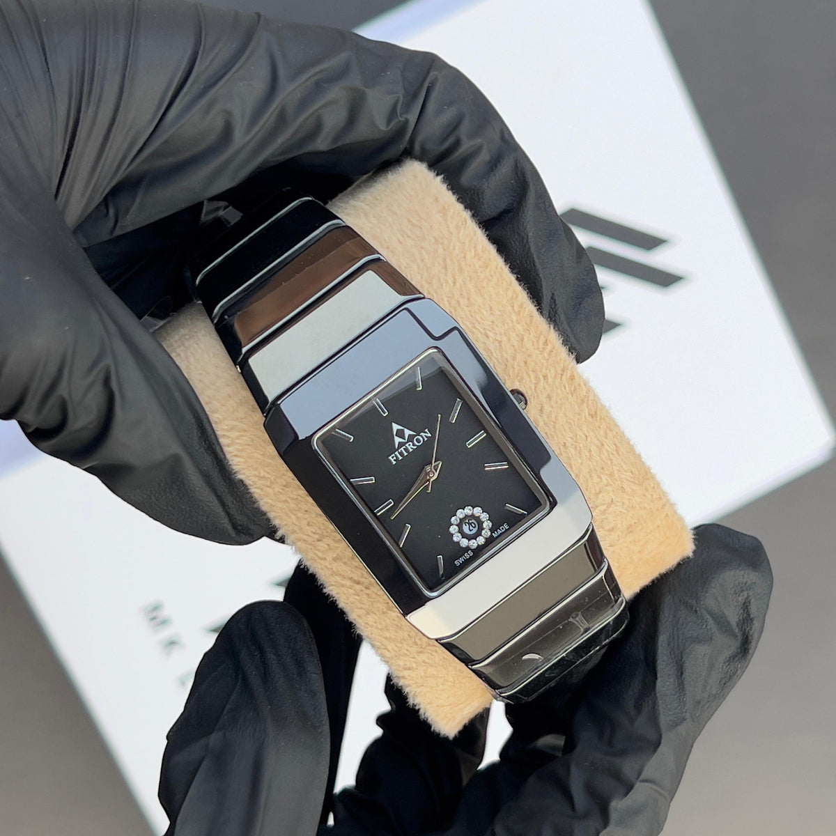 Fitron Black Rectangular Watch